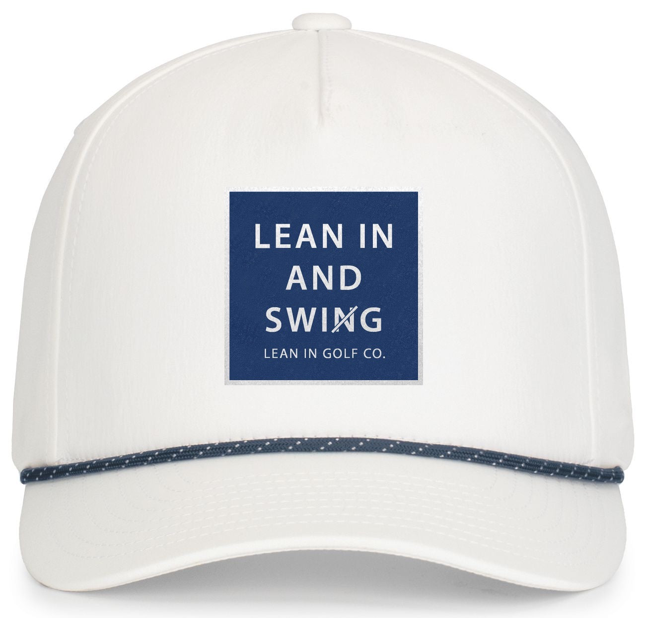 Lean in and Swig Square Logo Rope hat